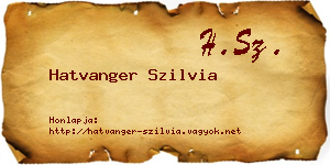 Hatvanger Szilvia névjegykártya