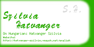 szilvia hatvanger business card